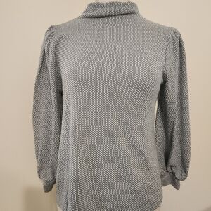 Lush Women's Textured Gray Cowl Neck Sweater
